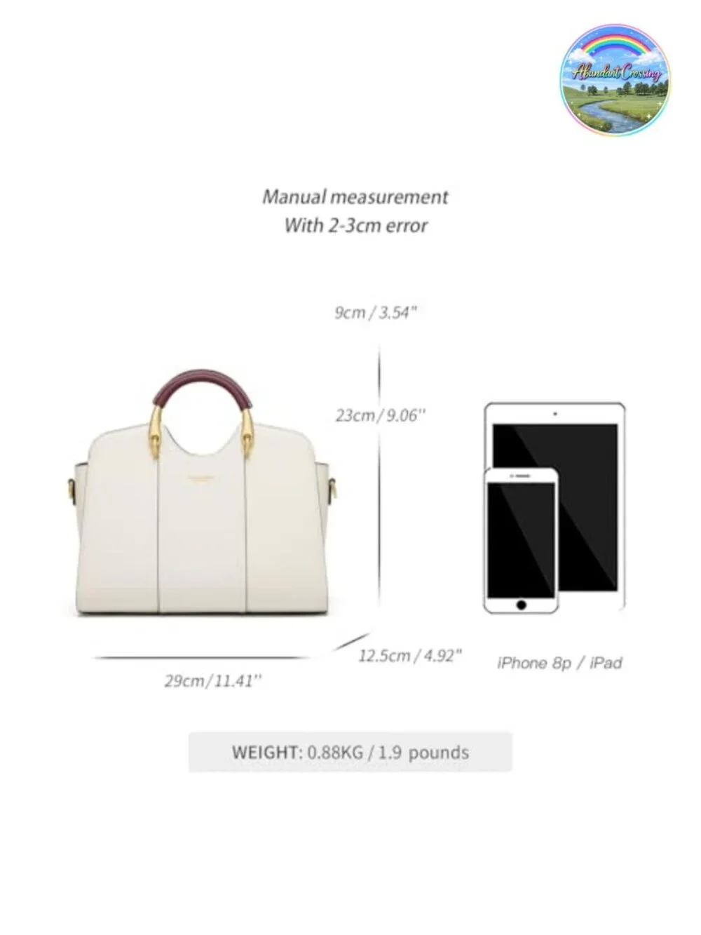 Genuine Leather Satchel Bag Waterproof Tote Shoulder Crossbody Handbag